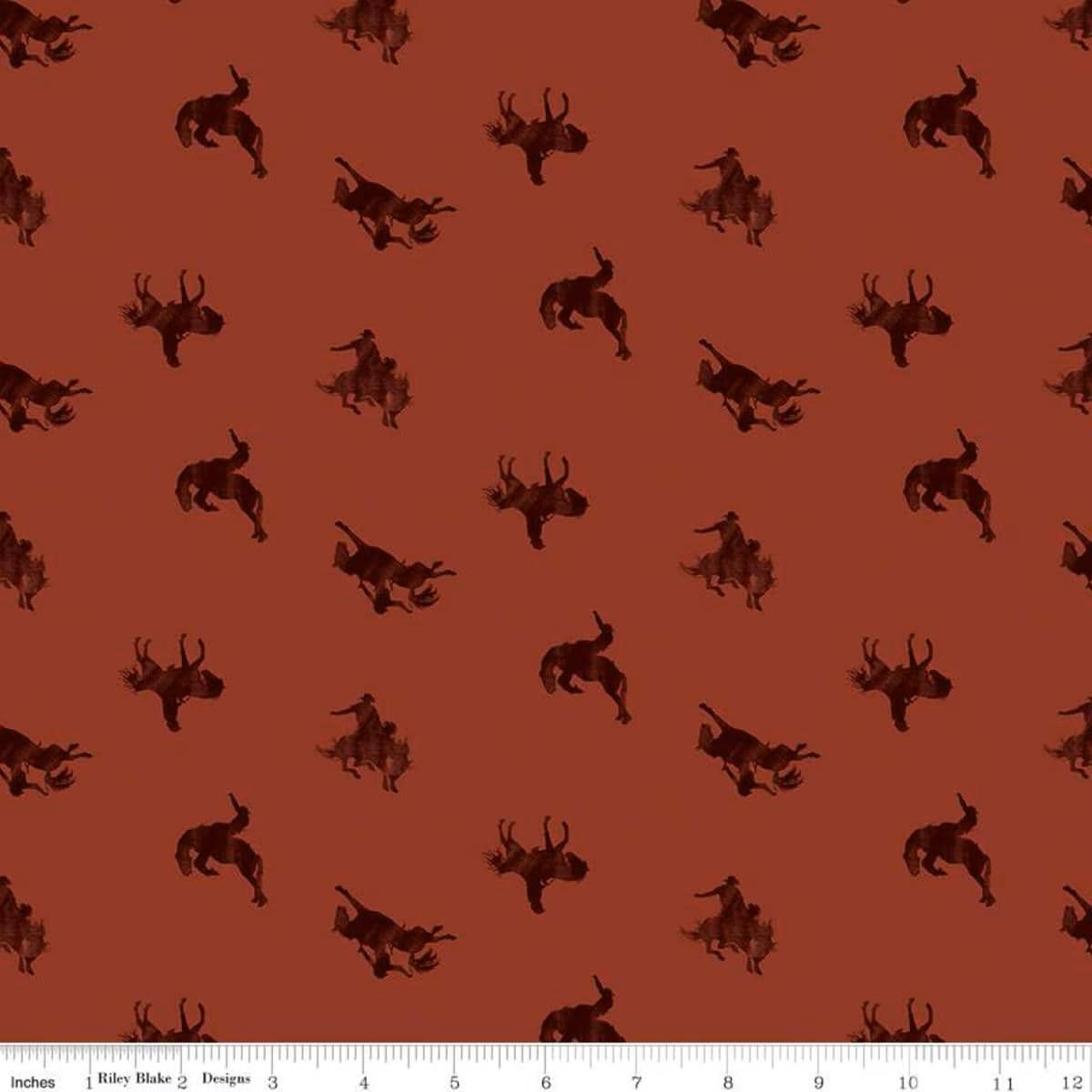 Back of the Chutes Broncos Rust - Riley Blake Designs - Cotton Fabric by the yard - C10133 - RUST - Ray of Sonshine Design