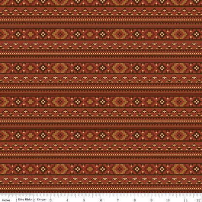 Back Of The Chutes Stripe Rust - Riley Blake Designs - Cotton Fabric by the yard - C10131 - RUST - Ray of Sonshine Design