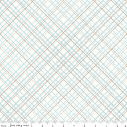 Backings Plaid Aqua 107/108" Wide Riley Blake Fabric by the Yard - Ray of Sonshine Design