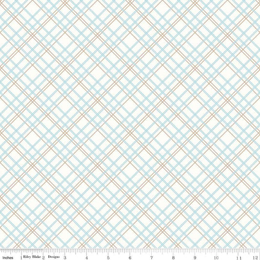 Backings Plaid Aqua 107/108" Wide Riley Blake Fabric by the Yard - Ray of Sonshine Design