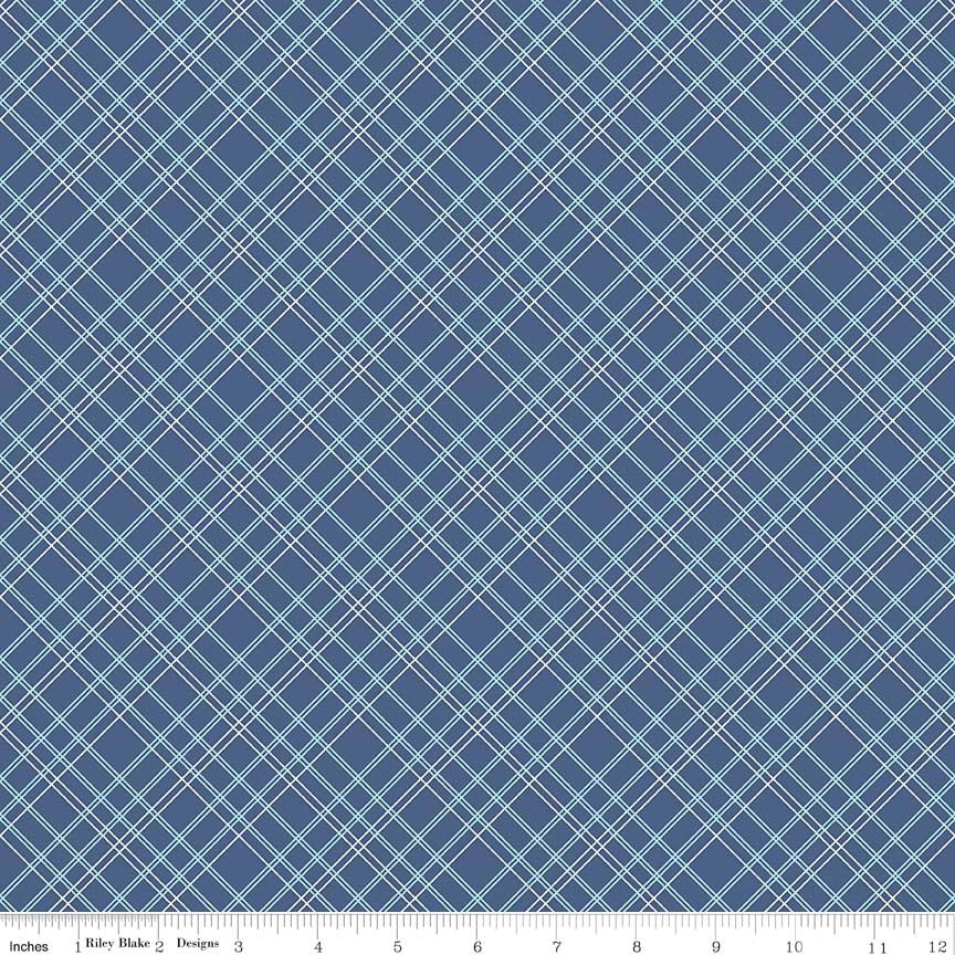 Backings Plaid Blue 107/108" Wide Riley Blake Fabric by the Yard - Ray of Sonshine Design