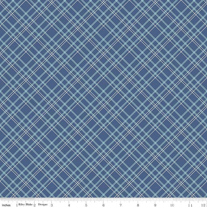 Backings Plaid Blue 107/108" Wide Riley Blake Fabric by the Yard - Ray of Sonshine Design