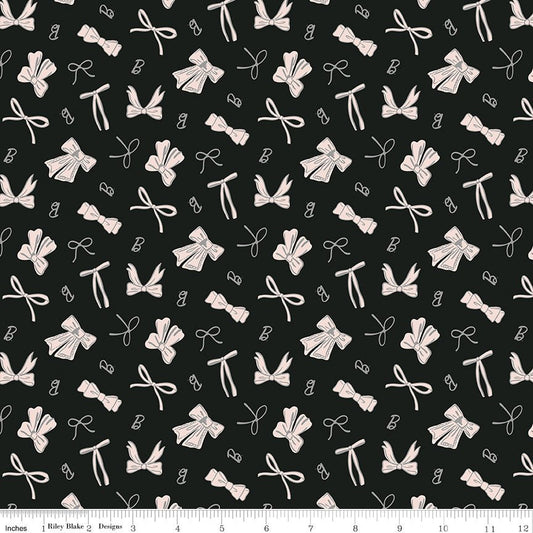 Barbie™ Vintage Bows Black Riley Blake Fabric by the Yard - Ray of Sonshine Design