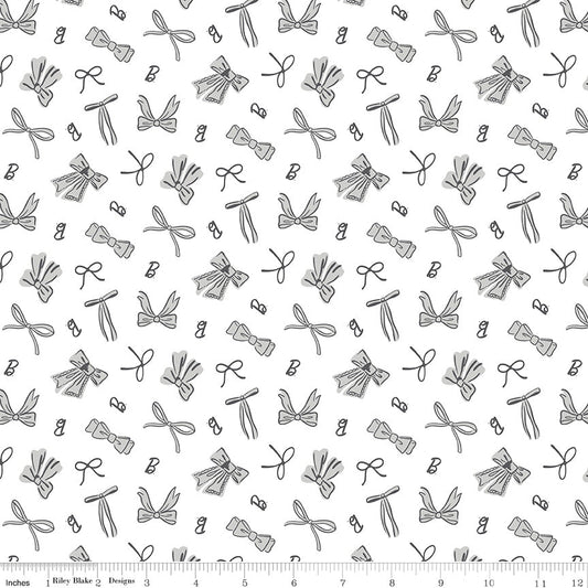Barbie Vintage Bows White Riley Blake Designs Fabric by the Yard - Ray of Sonshine Design