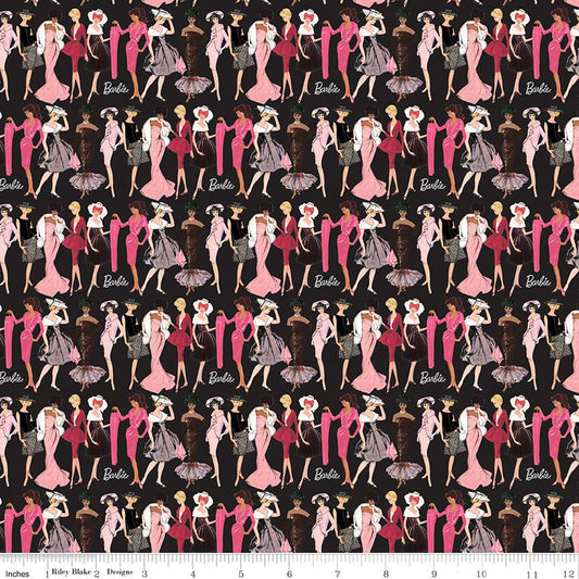 Barbie Vintage Fashion Black Riley Blake Designs Fabric by the Yard - Ray of Sonshine Design