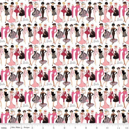 Barbie Vintage Fashion White Riley Blake Designs Fabric by the Yard - Ray of Sonshine Design