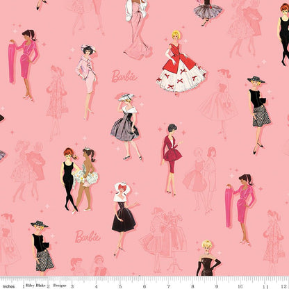 Barbie™ Vintage Main Pink Riley Blake Designs Fabric by the Yard - Ray of Sonshine Design