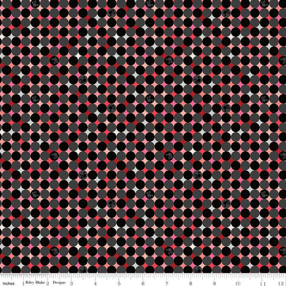 Barbie Vintage Sparkle Dots Black Riley Blake Fabric by the Yard - Ray of Sonshine Design