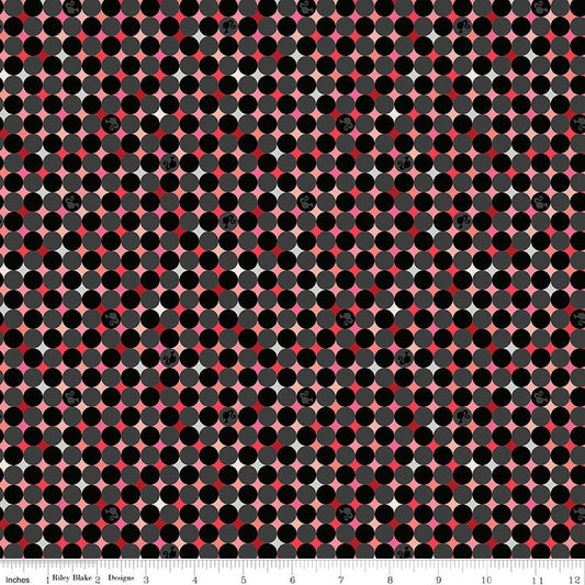 Barbie Vintage Sparkle Dots Black Riley Blake Fabric by the Yard - Ray of Sonshine Design