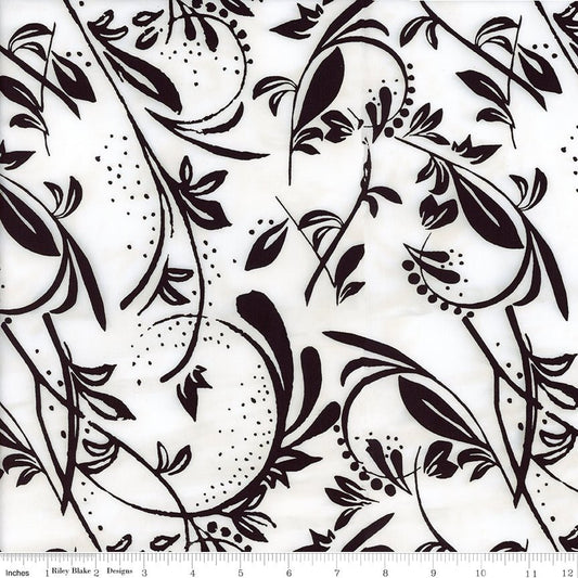 Batiks Blooms at Dusk Licorice Candy - Ray of Sonshine Design