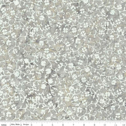 Batiks Divine Vines Fog Gray - Riley Blake Designs - Fabric by the Yard - BT23303 - 150 - Ray of Sonshine Design