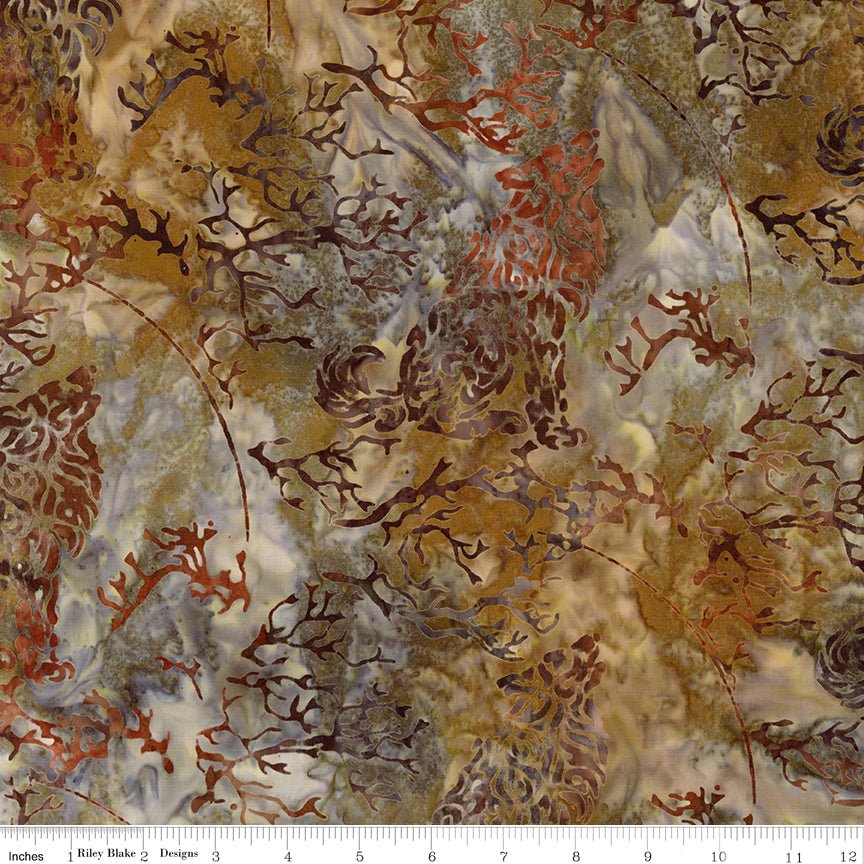 Batiks Places You'll Go Western Reflections Mocha Chestnut Riley Blake Designs Fabric by the Yard - Ray of Sonshine Design