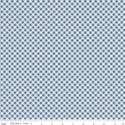 Bee Ginghams Carolyn Denim Riley Blake Fabric by the Yard - Ray of Sonshine Design