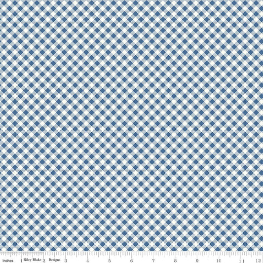 Bee Ginghams Carolyn Denim Riley Blake Fabric by the Yard - Ray of Sonshine Design
