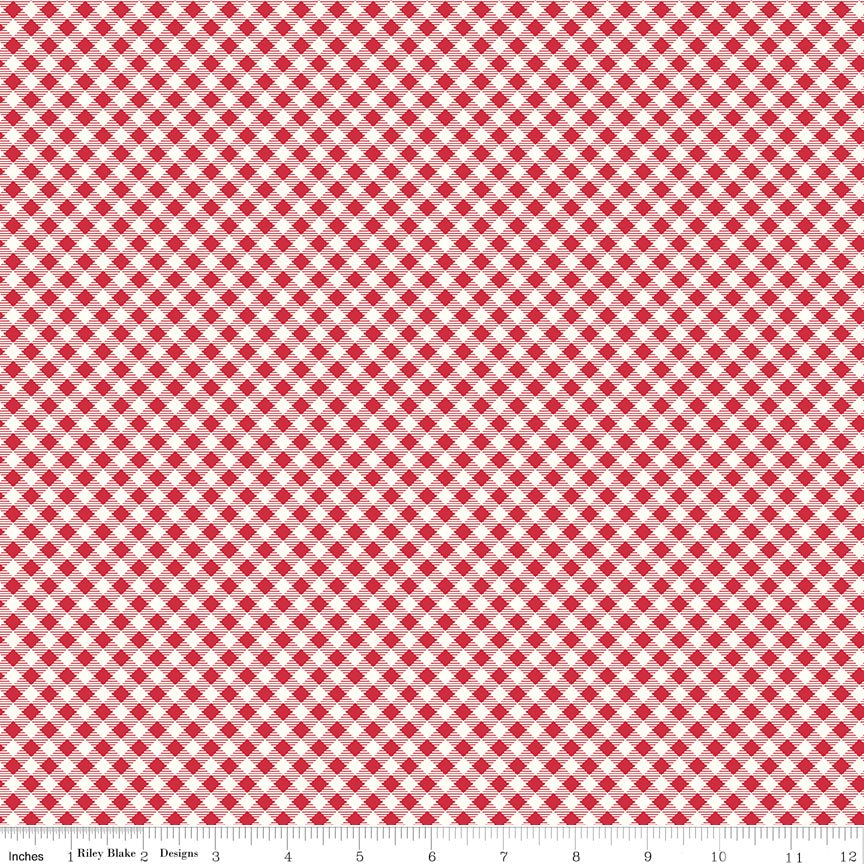 Bee Ginghams Carolyn Red Riley Blake Fabric by the Yard - Ray of Sonshine Design