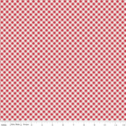 Bee Ginghams Carolyn Red Riley Blake Fabric by the Yard - Ray of Sonshine Design