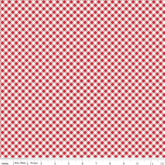 Bee Ginghams Carolyn Red Riley Blake Fabric by the Yard - Ray of Sonshine Design