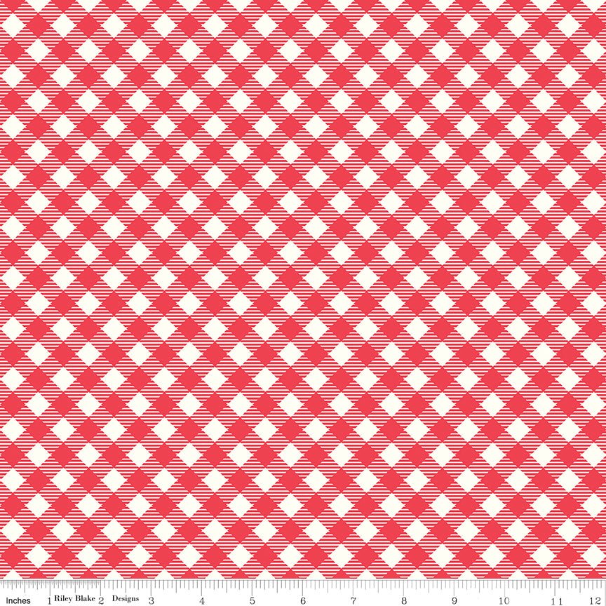 Bee Ginghams Debbie Cayenne Riley Blake Fabric by the Yard - Ray of Sonshine Design