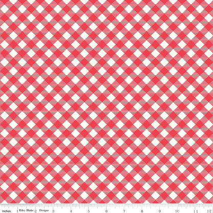 Bee Ginghams Debbie Cayenne Riley Blake Fabric by the Yard - Ray of Sonshine Design