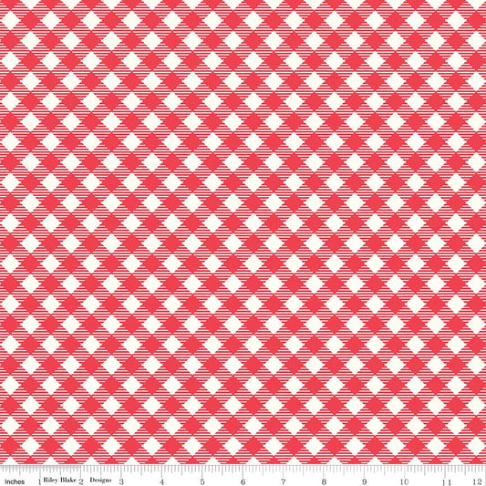 Bee Ginghams Debbie Cayenne Riley Blake Fabric by the Yard - Ray of Sonshine Design