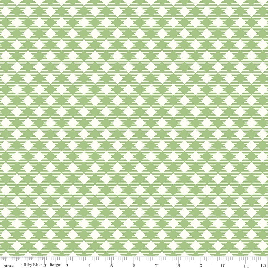 Bee Ginghams Debbie Grannygreen Riley Blake Fabric by the Yard - Ray of Sonshine Design
