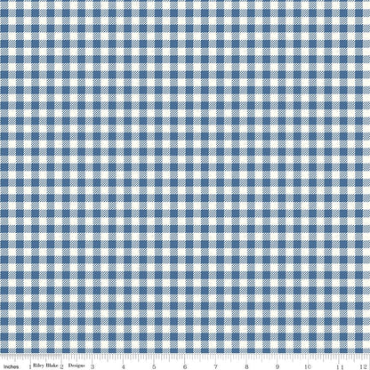 Bee Ginghams Renae Denim Riley Blake Fabric by the Yard - Ray of Sonshine Design