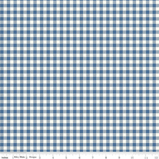 Bee Ginghams Renae Denim Riley Blake Fabric by the Yard - Ray of Sonshine Design
