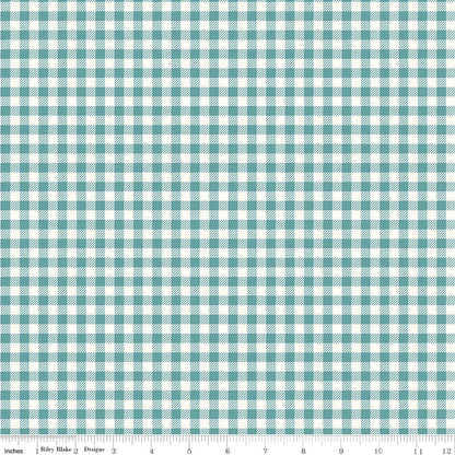 Bee Ginghams Renae Teal Riley Blake Fabric by the Yard - Ray of Sonshine Design