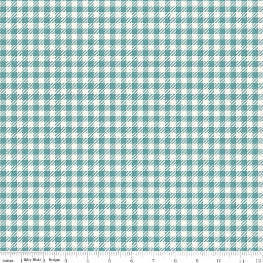 Bee Ginghams Renae Teal Riley Blake Fabric by the Yard - Ray of Sonshine Design