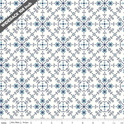 Bee Plaids Homemade Denim - Riley Blake 107/108" Wide Back Cotton Fabric - WB12040 - DENIM - Ray of Sonshine Design