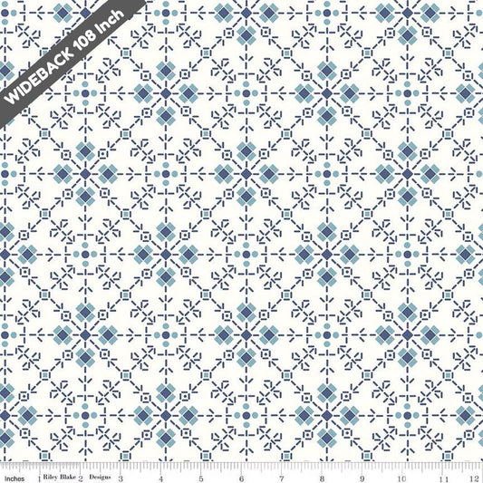 Bee Plaids Homemade Denim - Riley Blake 107/108" Wide Back Cotton Fabric - WB12040 - DENIM - Ray of Sonshine Design