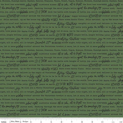 Charming Christmas Words Green - Riley Blake Designs - Quilting Cotton Fabric by the yard - Holiday - C16357 - GREEN - Ray of Sonshine Design