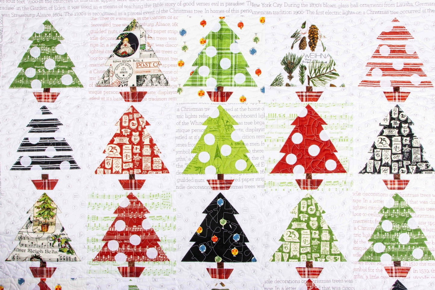 Classic Christmas Tannenbaum Patch Quilt Kit by J. Wecker Frisch, 58 x 58 in - Ray of Sonshine Design