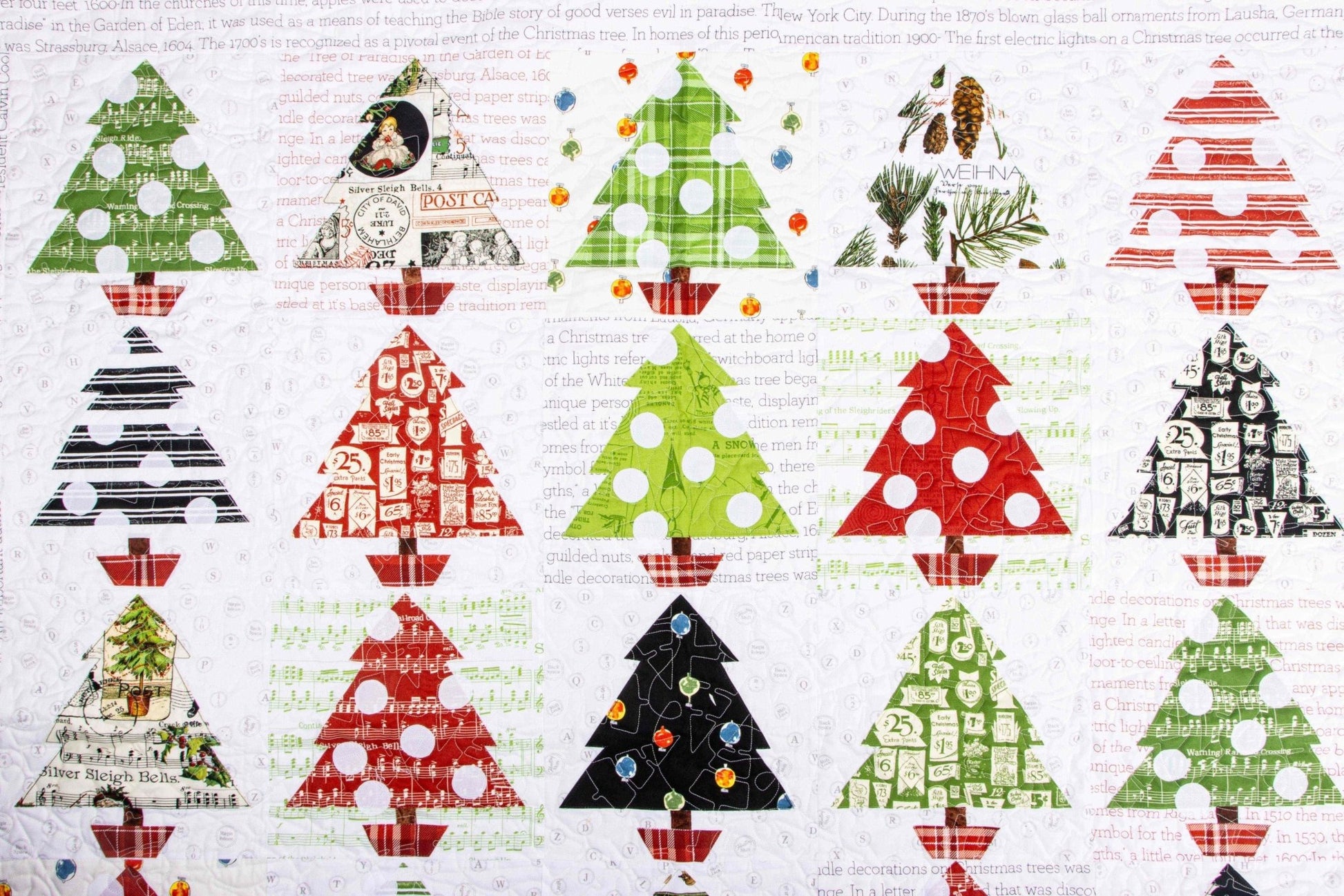 Classic Christmas Tannenbaum Patch Quilt Kit by J. Wecker Frisch, 58 x 58 in - Ray of Sonshine Design