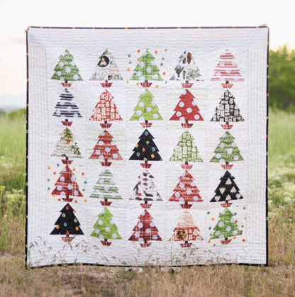 Classic Christmas Tannenbaum Patch Quilt Kit by J. Wecker Frisch, 58 x 58 in - Ray of Sonshine Design