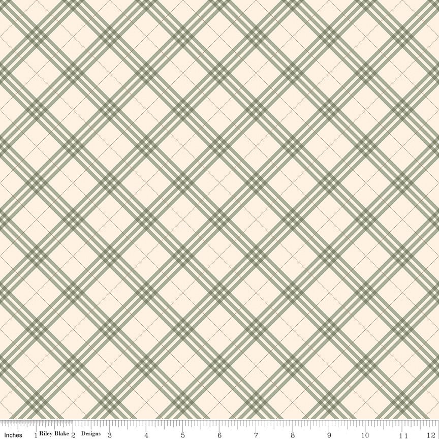 Coffee Time Plaid Cream Quilting Cotton Fabric by the Yard - Riley Blake Designs - Ray of Sonshine Design