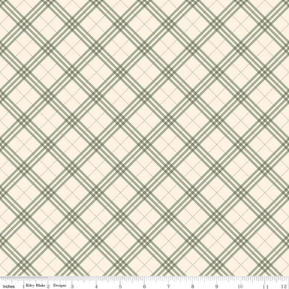 Coffee Time Plaid Cream Quilting Cotton Fabric by the Yard - Riley Blake Designs - Ray of Sonshine Design