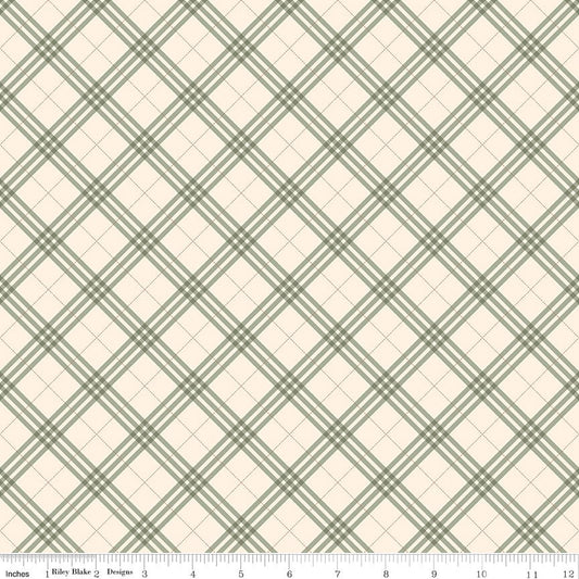 Coffee Time Plaid Cream Quilting Cotton Fabric by the Yard - Riley Blake Designs - Ray of Sonshine Design