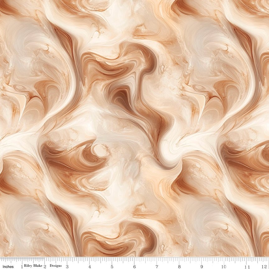 Coffee Time Swirl in Cinnamon – Riley Blake Quilting Cotton Fabric by the Yard - Ray of Sonshine Design