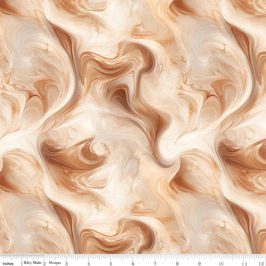 Coffee Time Swirl in Cinnamon – Riley Blake Quilting Cotton Fabric by the Yard - Ray of Sonshine Design