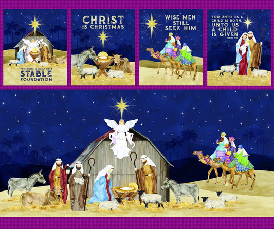 Come Let Us Adore Him 35 1/2" x 43" Panel - Riley Blake Designs - Quilting Cotton Fabric by the yard - Holiday - PD16316 - PANEL - Ray of Sonshine Design