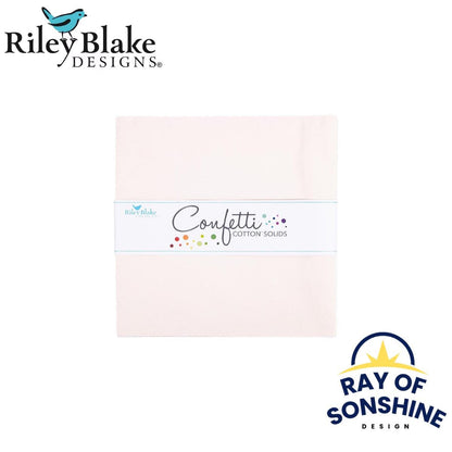 Confetti Cotton™ Champagne Pink 5" Stacker Charm Pack - 42 Pcs. - Riley Blake - 5 - 120 - CHAMPAGNE - 42 - Ray of Sonshine Design
