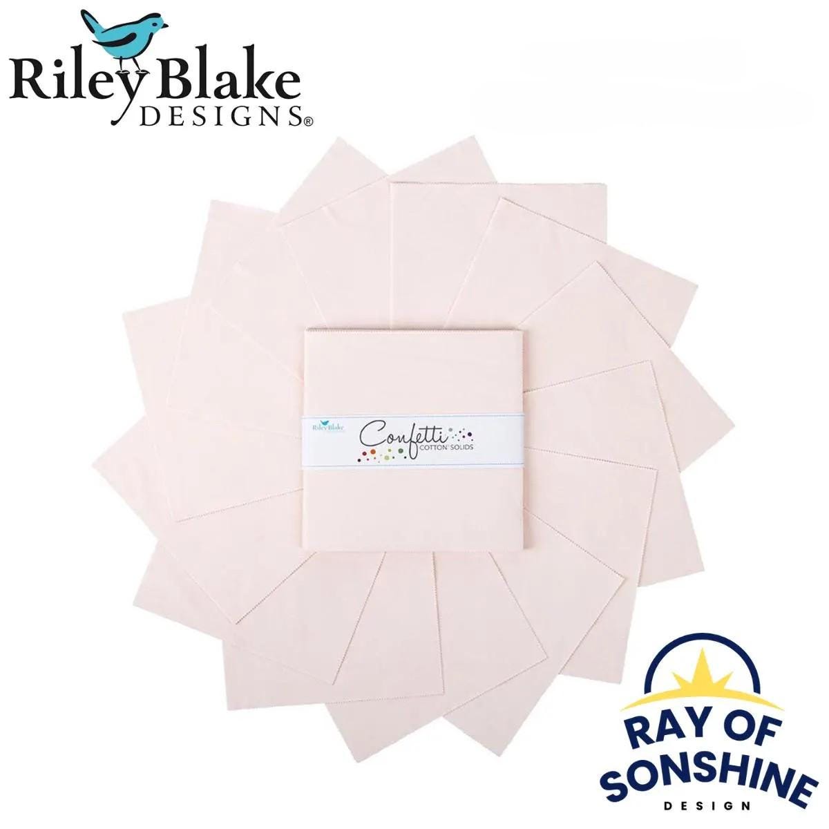 Confetti Cotton™ Champagne Pink 5" Stacker Charm Pack - 42 Pcs. - Riley Blake - 5 - 120 - CHAMPAGNE - 42 - Ray of Sonshine Design