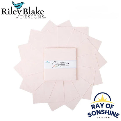 Confetti Cotton™ Champagne Pink 5" Stacker Charm Pack - 42 Pcs. - Riley Blake - 5 - 120 - CHAMPAGNE - 42 - Ray of Sonshine Design