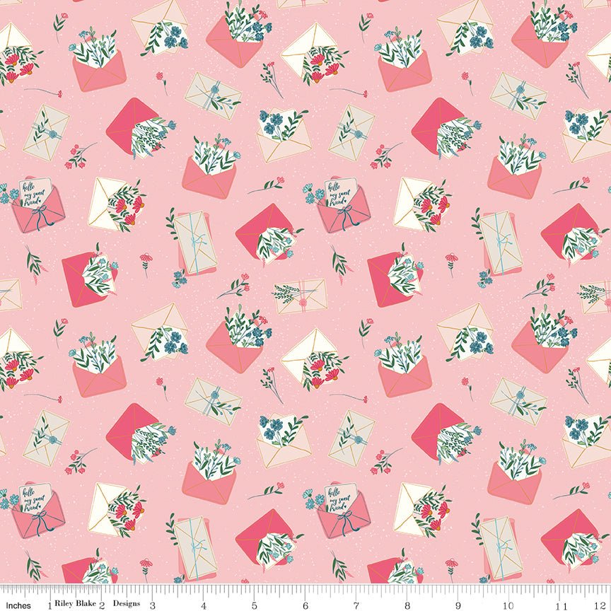 Correspondence Letters Frosting Riley Blake Fabric by the Yard - Ray of Sonshine Design