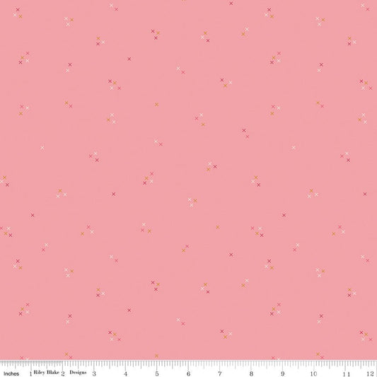 Correspondence Stitching Peony Riley Blake Fabric by the Yard - Ray of Sonshine Design