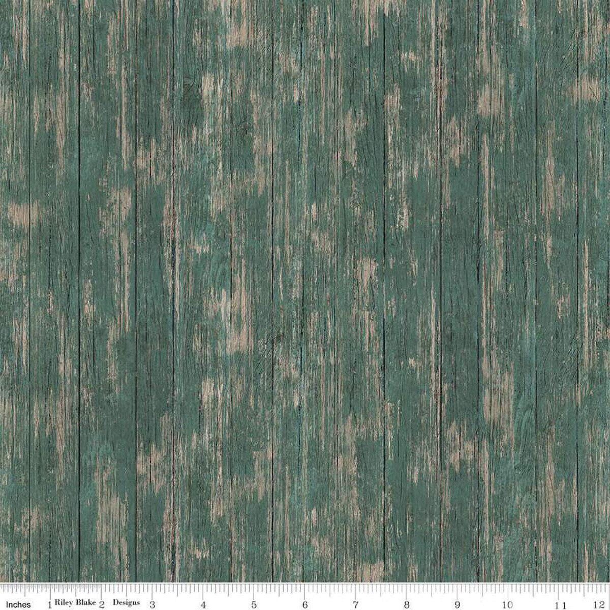 Covered Bridges in Spring Barn Wood Aqua - Riley Blake Designs - Cotton Fabric by the yard - C15825 - AQUA - Ray of Sonshine Design