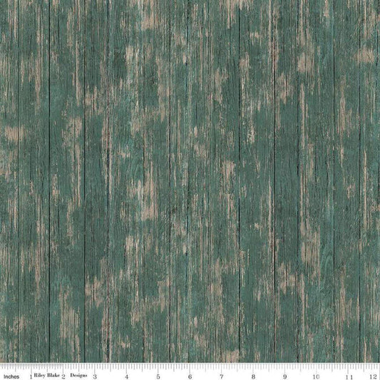 Covered Bridges in Spring Barn Wood Aqua - Riley Blake Designs - Cotton Fabric by the yard - C15825 - AQUA - Ray of Sonshine Design