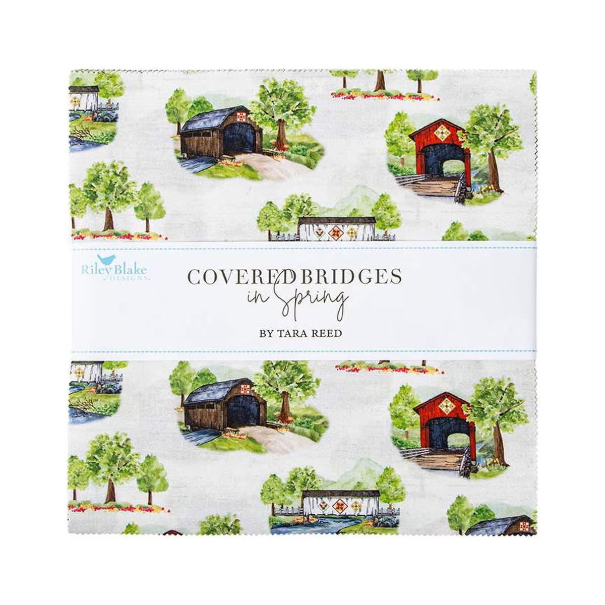 Covered Bridges in Spring Layer Cake 10" Stacker Bundle - Riley Blake Designs - 42 piece Precut - Quilting Cotton Fabric - 10 - 15820 - 42 - Ray of Sonshine Design