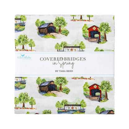 Covered Bridges in Spring Layer Cake 10" Stacker Bundle - Riley Blake Designs - 42 piece Precut - Quilting Cotton Fabric - 10 - 15820 - 42 - Ray of Sonshine Design